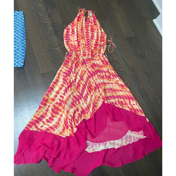 $594~Haute Hippie "Lexi' Print Silk High/Low Dress~XS/S~100%Silk fit like S/M - Picture 3 of 6